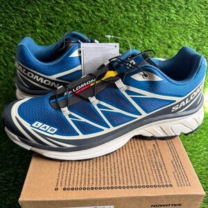 Size 11.5 - Salomon XT-6 Dark Blue Almond Asphalt New DS Hiking Shoes Outdoors
